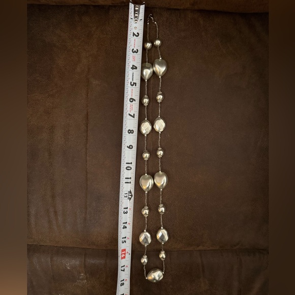 Featuring large silver faux pearls & silver shaped beads on thin wire or cord. - Picture 6 of 6